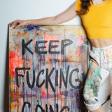 keep fucking going, 2023. 28" x 40".  original painting.
