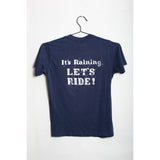 Vintage Navy Blue "Dripsacks & Dripsnatches — It's Raining, Let's Ride" Novelty Graphic Tee | Small | 80s 90s Biker Humor Funny Shirt