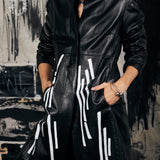 matrix leather trench coat.