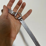 silver leather o-ring choker.
