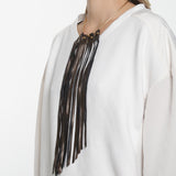 Warrior Leather Fringe Necklace