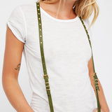 LUX Studded Leather Suspenders
