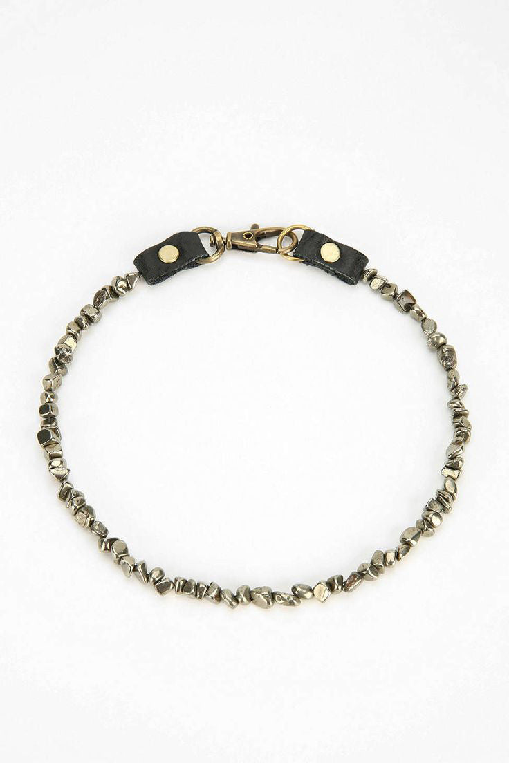 Pyrite Stone & Leather Choker - JAKIMAC
 - 1