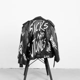 sticks and stones. a leather jacket.